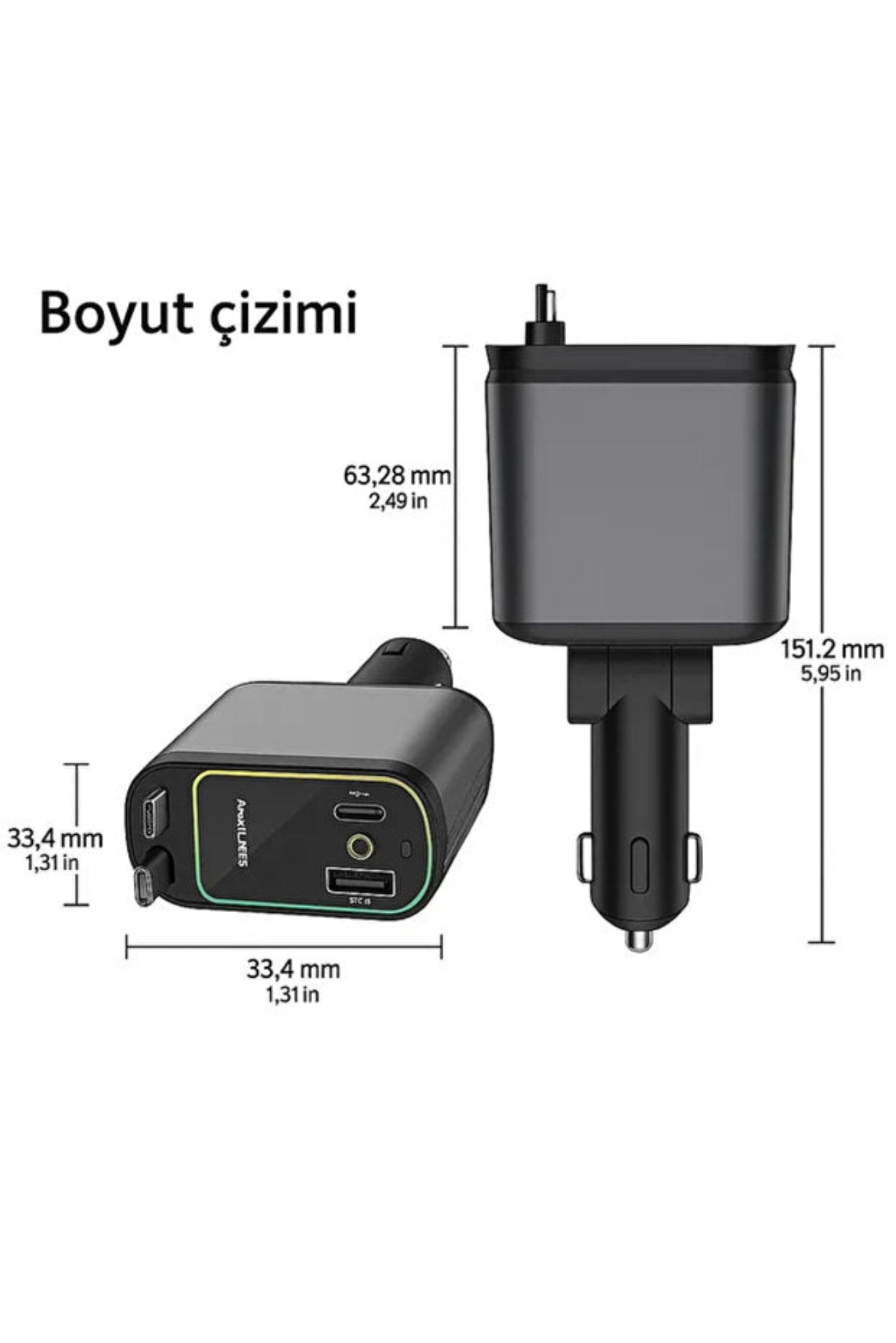 RynoX Araç İçi Şarj Cihazı