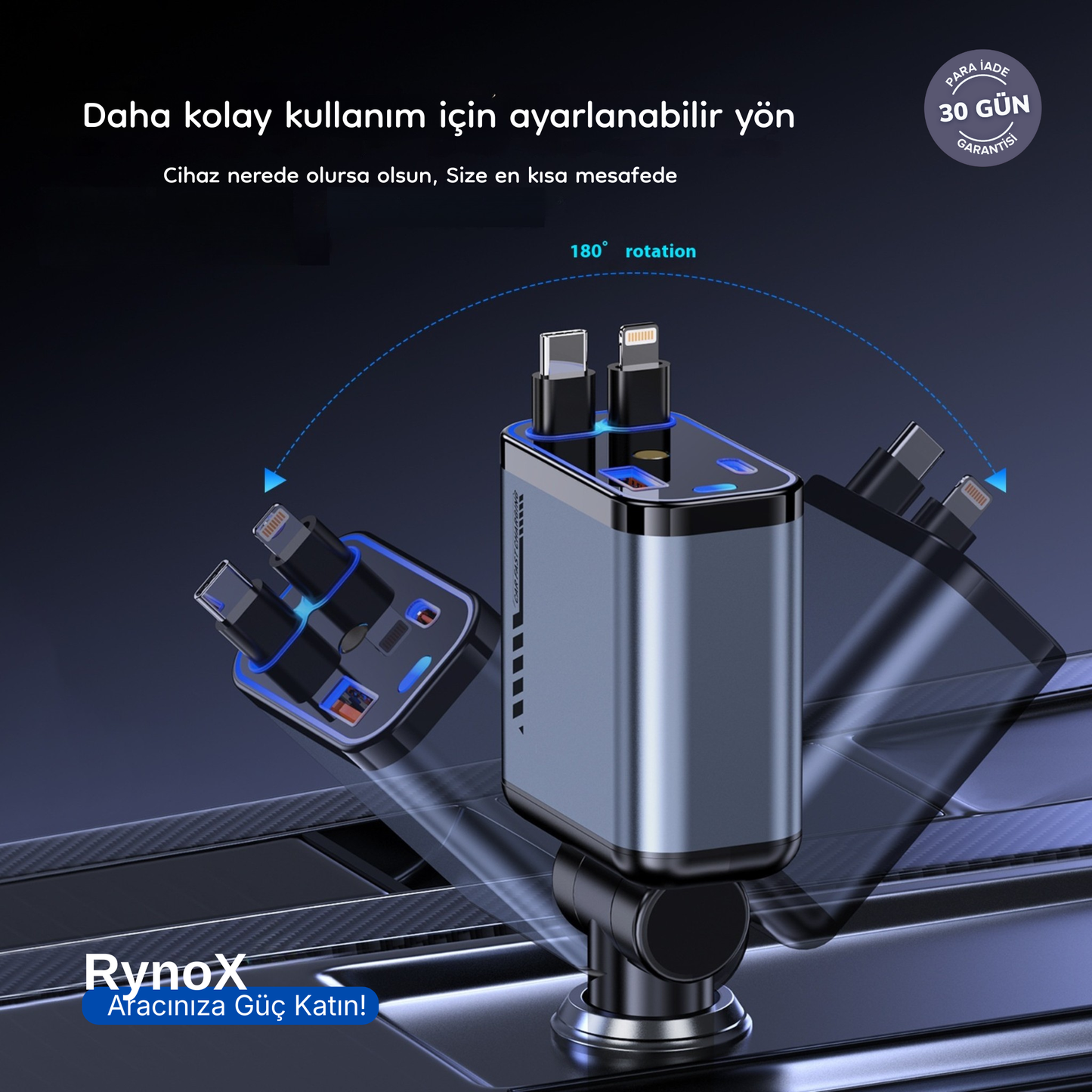 RynoX Araç İçi Şarj Cihazı