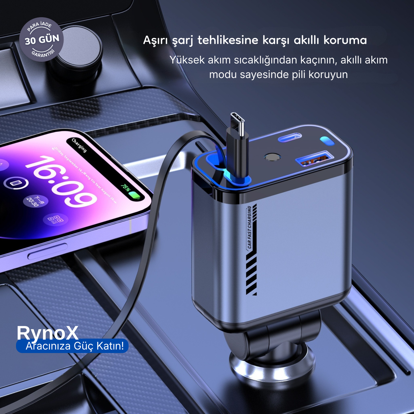 RynoX Araç İçi Şarj Cihazı