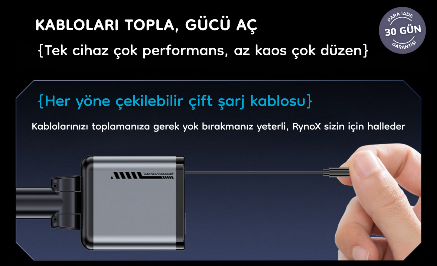RynoX Araç İçi Şarj Cihazı